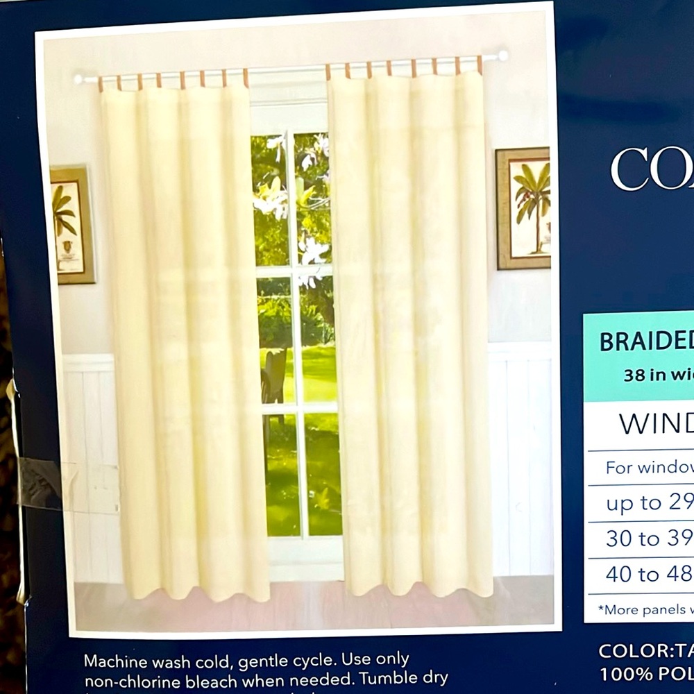 Coastal living seascapes curtain, new in packaging, 95 inch, pair